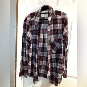 Garage Red and Black Plaid Casual Flannel shirt
